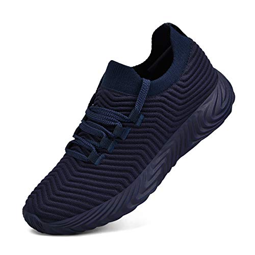 Feetmat Mens Running Shoes Slip On Resistant Tennis Work Sneakers Lightweight Breathable Athletic Fashion Gym Sport Non Slip Casual Walking Shoes for Men Navy 12.5 M US
