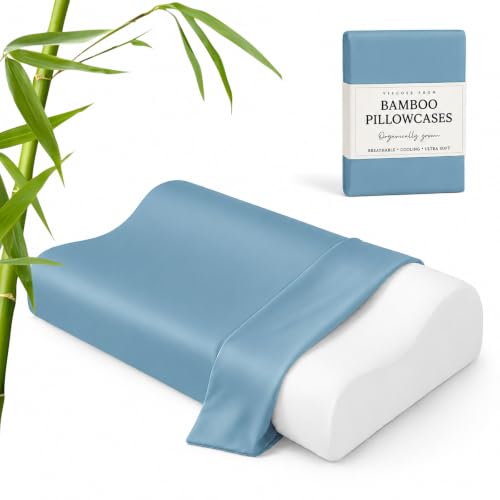 Image of Cooling Contour Cervical Pillowcase, Aqua Blue, 24x14x5 /3.7 Inches, 1 Piece