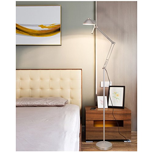 Grand lampadaire debout salon moderne blanc liseuse pliable chambre E27