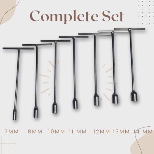 Image of T Socket Handle Set - 7pcs (7mm to 14mm) | Heavy-Duty T-Handle Wrench Tool Kit for Bikes, Cars, DIY & Workshop Use