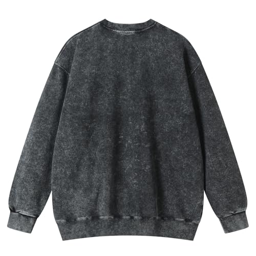 Eadali Mens Oversized Hoodies Vintage Hoodie Couples Pullover Acid Wash Hoodies for Men Streetwear Sweatshirts