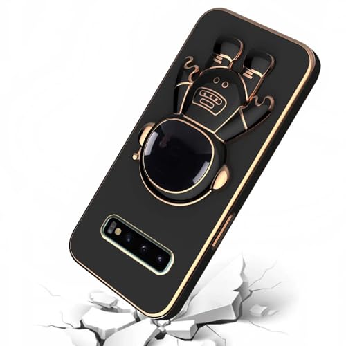 Image of for Samsung Galaxy S10 Plus Case Cute 3D Astronaut Stand Design Camera Protection Shockproof Soft Back Cover (for Samsung Galaxy S10 Plus, Black)