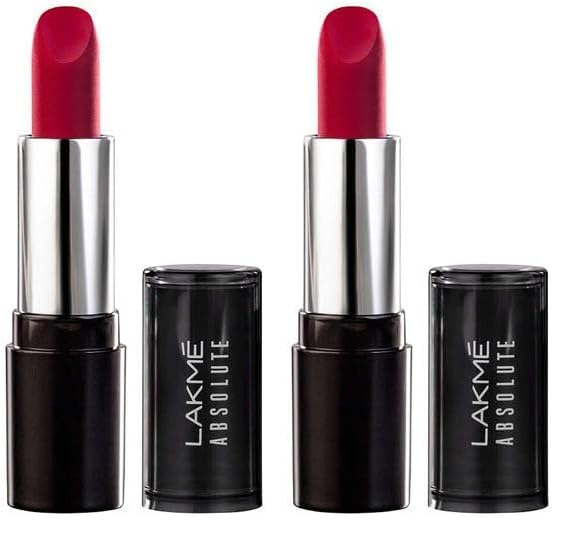 Image of Lakme Absolute Matte Revolution Lip Color, 101 Bombshell Red, 3.5 g (Pack of 2)