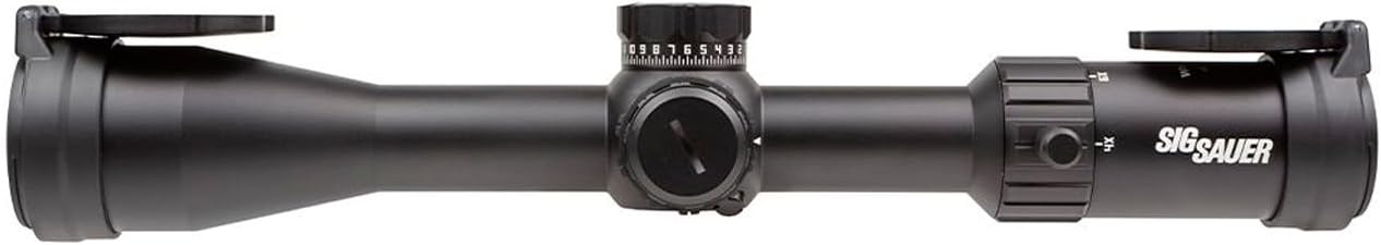 SIG SAUER WHISKEY4 4-16X44mm 30mm Tube First Focal Plane/FFP Riflescope - Durable Shockproof Lightweight Precise Waterproof Fogproof Black Hunting Rifle Scope - Flip-Back Caps & Throw Lever Included