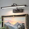 GUIMUIZ Picture Lights for Wall Battery Operated, Rechargeable Light for Picture with Remote & Timer, Black Art Light for Paintings Wireless Dimmable Cordless Gallery Frame Lights 16 Inch with 3CCT