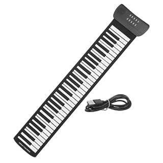 WESIEVYA 61 rouleau de piano clavier électrique piano électrique pliable piano à clavier pliant clavier usb piano portable instrument de musique piano pour débutant Gel de silice Black - Les Beatles, Paul McCartney, John Lennon, RIngo Starr, George Harrison