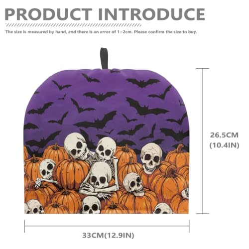 Image of Hudotybom Halloween Skeleton Teapot Cozies Stain Resistant Teapot Cozy Breakfast Warmer Kitchen Home Decoration Tea Pots Decor
