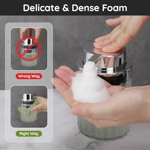 Image of Segbeauty Clear Foaming Soap Dispenser, 2 Pack 10.1oz Refillable Plastic Hand Soap Lotion Dispenser Set, 300ml Bathroom Soap Dispenser Wide Mouth Foaming Pump Bottle Foam Soap Dispenser for Kitchen