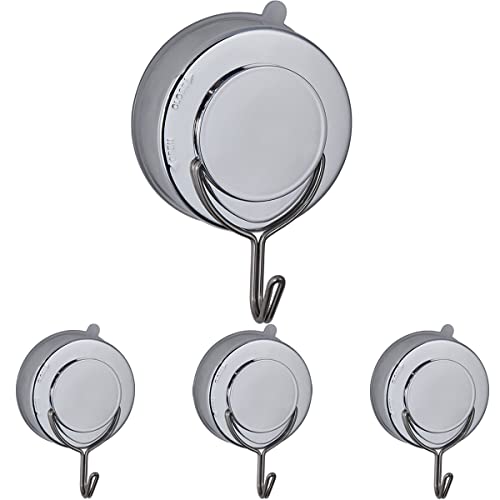 Abnehmbare Saugnapf-Haken, robust, Wandhaken zum Aufkleben auf der Küchenrückseite der Tür, Fenster, Duschhaken mit Saugnapf für Badezimmer, Hängemantel, Badetuch, kein Bohren, 4 Stück Cover