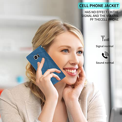 Asuwish S7-EDGE-JKXTPJ-US Phone Case For Samsung Galaxy S7 Edge Wallet Cover With Tempered Glass Screen Protector And Wrist Strap Leather Flip Zipper Credit Card Holder Stand Cell Accessories S7Edge S 7 Gs7 7S 7Edge Women Blue thumb #5