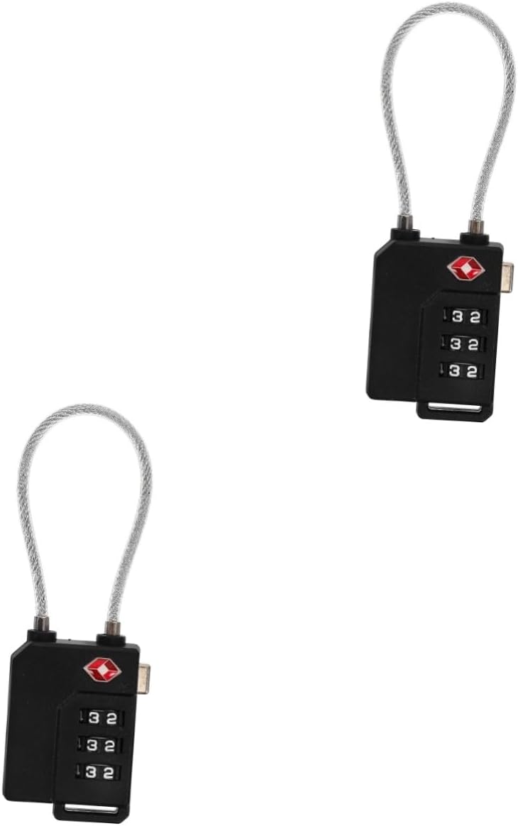 iplusmile Lucchetto Per Bagagli 2 Pezzi Cavo Di Blocco Bagagli Lucchetto Di Blocco Bagagli Di Blocco Bagagli Della Valigia Lucchetto Borse Password Nera Serrature Delle Borse