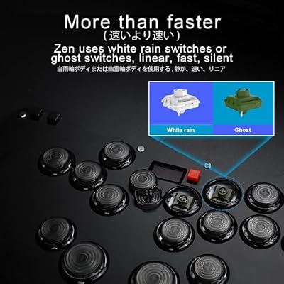 Duelpad Leverless Controller Arcade Stick, Zen16 Arcade Controller for PC/PS3/PS4/PS5/Switch/Steam, All-Button Arcade Fight Stick with SOCD/TURBO/Custom RGB/Hot-Swap/Low-Profile Switch (ZEN16 BLACK)