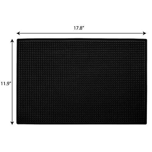 S&T Inc. Rubber Bar Mats, Coffee Maker Mats, Or Countertop Spill Mats, 11.9 Inch X 17.8 Inch, Black, 2Pk #TOP6