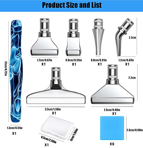 14Pcs Diamond Painting Pen Accessories Tools Set, Exquisite Stainless Steel Metal Tips, Ergonomic Art Drill And 6 Glue Clay, Comfort Grip And, Faster Drilling (14Pcs-Blue) #TOP1