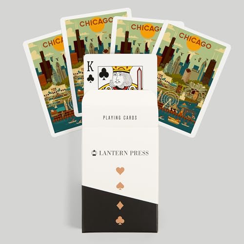 Baraja de poker Chicago Illinois geométrica 52 cartas miniatura 6