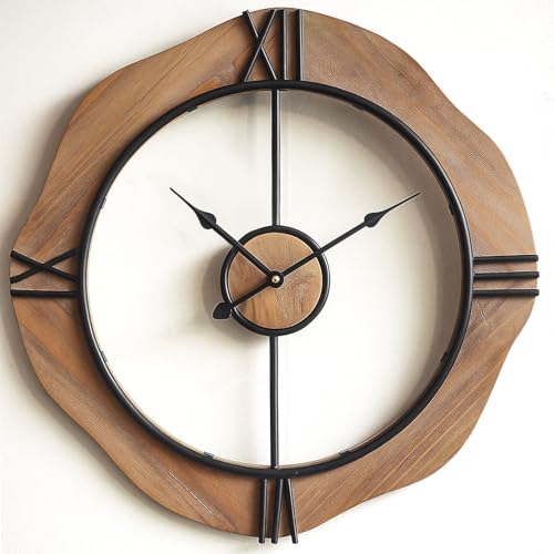 MASHI 20" Wall Clock for Living Room,Non Ticking Silent Battery Operated