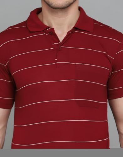 Image of INKKR Striped Polo Neck T-Shirt Dora Combo