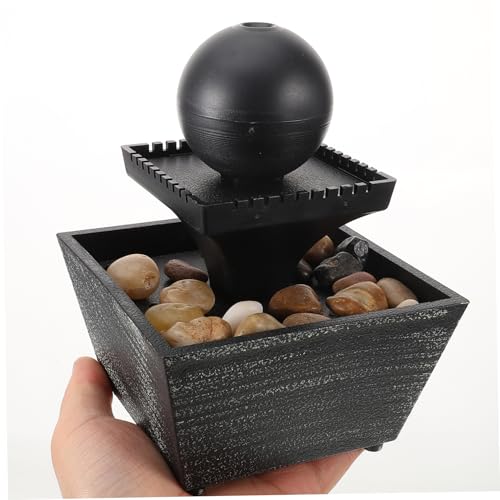 Fuente de agua decorativa VALICLUD de escritorio en resina negra con estilo chino zen 3