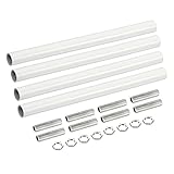 MECCANIXITY 4-Pack White M10 Threaded Extension Rods for Pendant & Chandeliers, 7.87