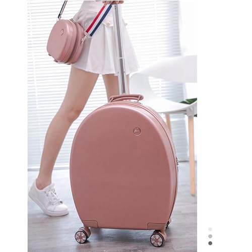 18in Carry On Luggages Round Suitcase Lightweight Hard Shell Small Travel Trolley Case with 4 Wheels Checked Carry On Luggage Travel Bag 05,B2