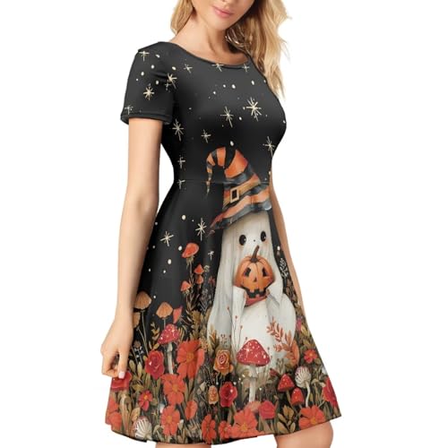 Image of Forchrinse Native Aztec Style Black White Geometric Women's Midi Dress Casual Long Dress Round Neck Swing Dress