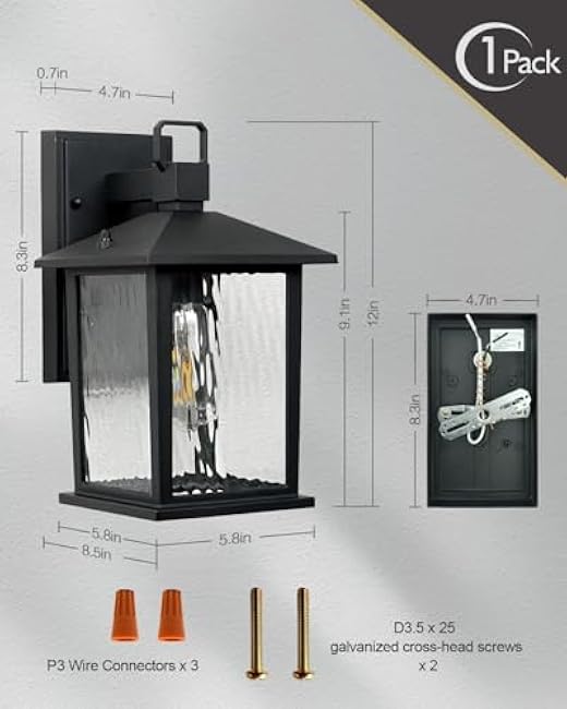 Outdoor Porch Light Outdoor Wall Sconce Matte Black 12 High