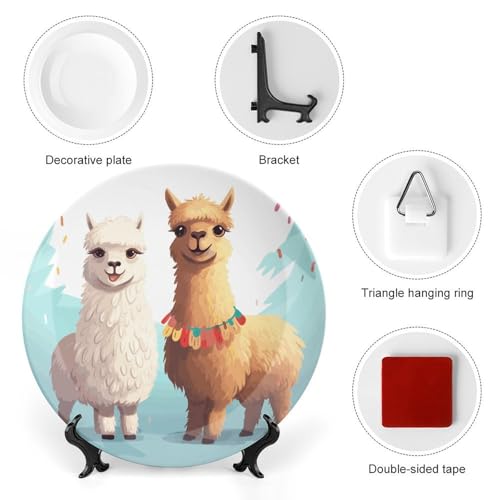 Plato decorativo de porcelana Llama Alpaca 6 pulg miniatura 3