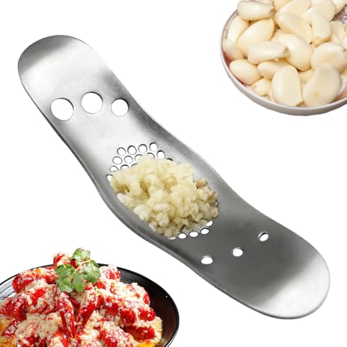 Prensador de ajos de acero inoxidable, prensa de ajos | Picadora de ajo - Acero inoxidable, mango cómodo, apto para lavavajillas, picadora de ajo para alimentos para,
