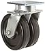 RWM Casters 75 Series Plate Caster, Swivel, Kingpinless, Phenolic Wheel, Roller Bearing, 1600 lbs Capacity, 6" Wheel Dia, 2-1/2" Wheel Width, 7-1/2" Mount Height, 6-1/2" Plate Length, 4-1/2" Plate Width