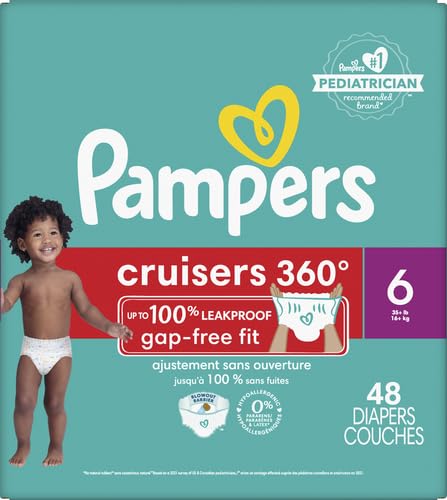 Image of Pampers Diapers - Cruisers 360 - Size 6, 48 Count, Babyproof up to 100% Leakproof Pull-On Diaper