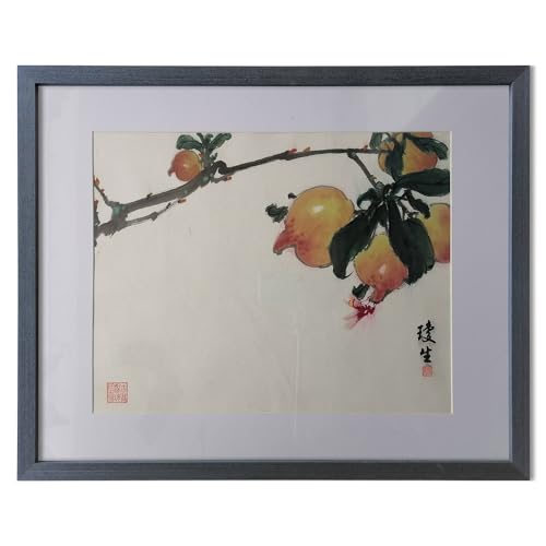 Peinture chinoise murale de salon oiseau et fleur tableau encre 50x40