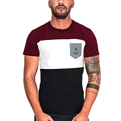 VIENTO Patch Special Pocket Camiseta para Hombre (Negro, M)