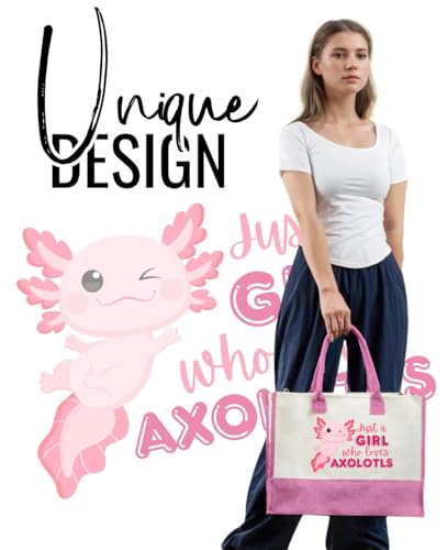 Bolso Tote de Lona para Amantes de Axolotl miniatura 2