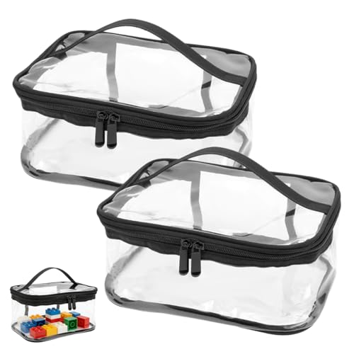 2 Pièces Sacs de Rangement Transparents en PVC 30 × 9,4 × 22,1 cm