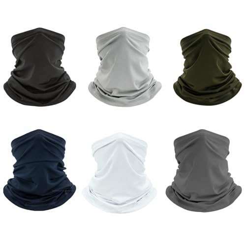 Neck Gaiter Bandana Face Mask,Neck Gaiter Balaclava Bandana Scarf,Sun Face Mask Uv Protection for Outdoor Sports Hiking Cycling Running Men and Women (6 Colors)