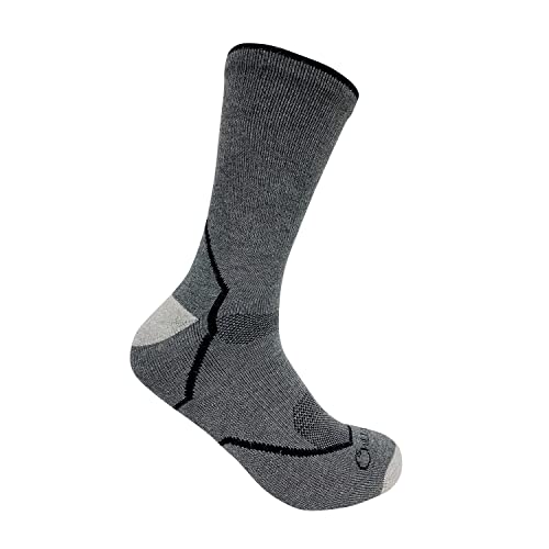 Chill Boys Viscose from Bamboo Terry Crew Socks - Two Pairs, Soft Moisture Wicking Cushioned Men's Hiking Socks - Grey4