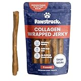 Pawstruck 2-in-1 Collagen Wrapped Jerky Natural Treats for Dogs - 5 Large Sticks - Limited Ingredient Grain Free for Small, Medium, and Large Dogs