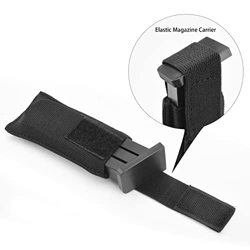 Horizontal Magazine Concealed Carrier,2 Pack Extra Single Pistol Magazine Carrier Pouch With Safety Hook And Loop Black #TOP2