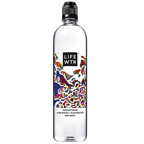 LIFEWTR Premium Purified Water, pH Balanced with Electrolytes for Taste, 23.7 Fl Oz Flip Cap Bottles, 700 mL (45 Count) (45 Count Total)