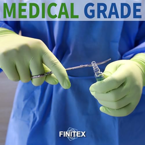 Image of Nitrile Disposable Green 3.5mil Powder-Free Latex-Free Medical Food Gloves | Powder-free, Latex-free,Food-grade,Industrial-grade,Green,Comfortable fit,Examination,Food Use,House Home Cleaning