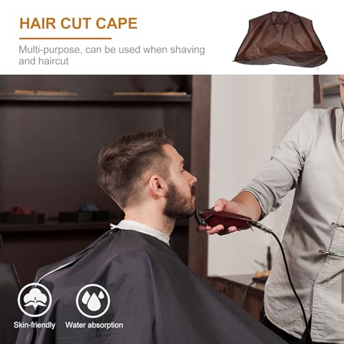 Capa impermeable para corte de cabello unisex café miniatura 3