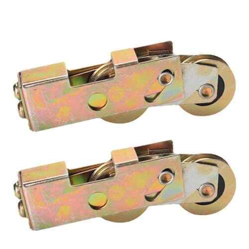 NEIQIUWING 2 stycken dörr- och fönsterrullar, skjutdörrshjul av aluminiumlegering, upphängningshjul för skåp, möbelbeslag