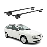 OMAC Barres de Toit Aluminium certifiées TÜV pour Alfa Romeo 156 Sportwagon 2000 2006 – pour Rails de Toit Standards – Rainure en T – Charge Max 90 kg – 2 antivols Noir
