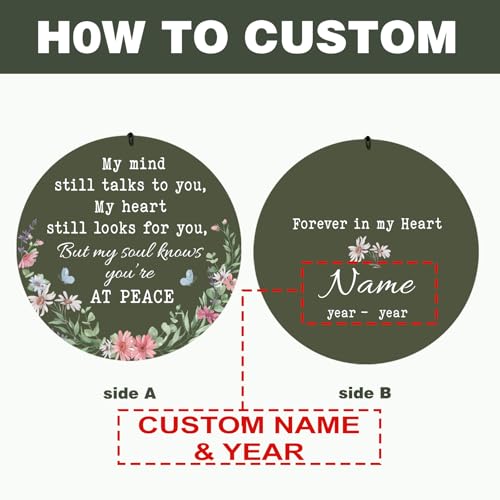 Image of Personalized Memorial Wind Chimes for Outside, Sympathy Gifts Wind Chime for Loss of Loved One, Beautiful Decor with Deep Tone, Ideal for Funeral, Remembrance & Bereavement, Produced in Texas