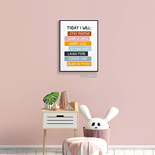 Inspirational-Quote-Today-I-Will-Canvas-Wall-Art-Motivational-Daily-Positive-Affirmation-Aesthetic-Poster-Encouragement-Quote-Wall-Decor-Prints-Paintings-for-Kids-Nursery-Bedroom-12x16in-Unframed