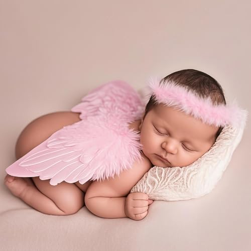 Holibeat 0-6M Newborn Baby Angel Wings with Feathers Newborn Photography