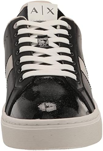 A | X ARMANI EXCHANGE Women's Mini Shinny Colorblocked Sneakers, Black + Beige, 6.5 | Image 1