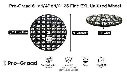 Image of EXL Unitized Wheel, Silicon Carbide, 6 inch Diameter x 1 /4 inch Wide x 1 /2 inch Arbor, 2S Fine | 13741 | (Pack of 1)