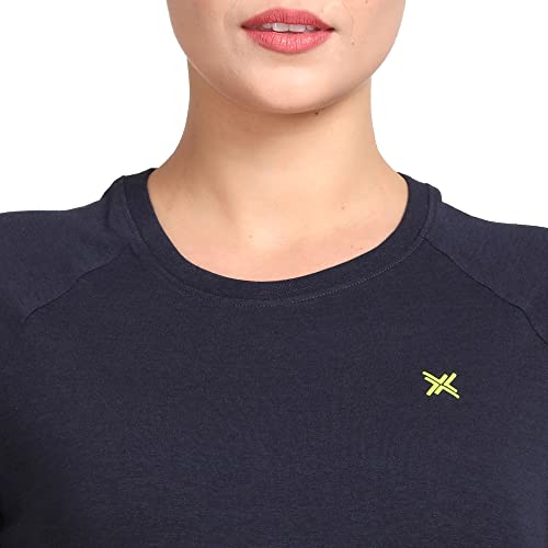 Image of Lavos Women's Regular Fit T-Shirt with Half Sleeve Round Neck, Bamboo & Cotton Gym, Yoga and Sports Wear for Women