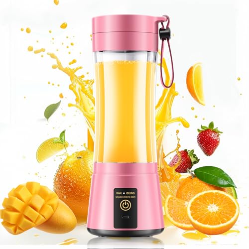Portable Blender for Smoothies & Shakes - Personal Blender with 12Oz Traveling Cup, BAP Free, 6 Stainless Steel Blades, Freshly Squeezed for Office/Picnic/Sports